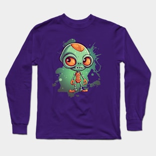 Alien cartoon, extra terrestrial funny conqueror Long Sleeve T-Shirt